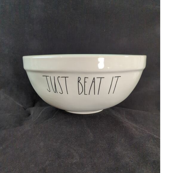 Rae Dunn Large Ceramic Mixing Bowl Just Beat It 10" 4 Quart - Picture 1 of 7